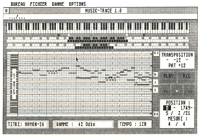 Music-Trace : logiciel destiné à tracer les cartons pour orgue de barbarie sur imprimante